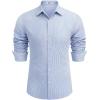 imageCOOFANDY Mens Stretch Dress Shirts Muscle Fit Wrinkle Free Long Sleeve Button Down Shirt Business Casual ShirtsBlue Stripes