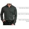 imageCOOFANDY Mens Stretch Dress Shirts Muscle Fit Wrinkle Free Long Sleeve Button Down Shirt Business Casual ShirtsDark Army Green