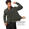 imageCOOFANDY Mens Stretch Dress Shirts Muscle Fit Wrinkle Free Long Sleeve Button Down Shirt Business Casual ShirtsDark Army Green