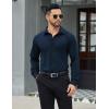 imageCOOFANDY Mens Stretch Dress Shirts Muscle Fit Wrinkle Free Long Sleeve Button Down Shirt Business Casual ShirtsDeep Blue