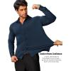 imageCOOFANDY Mens Stretch Dress Shirts Muscle Fit Wrinkle Free Long Sleeve Button Down Shirt Business Casual ShirtsDeep Blue