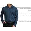 imageCOOFANDY Mens Stretch Dress Shirts Muscle Fit Wrinkle Free Long Sleeve Button Down Shirt Business Casual ShirtsDeep Blue