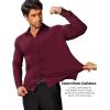 imageCOOFANDY Mens Stretch Dress Shirts Muscle Fit Wrinkle Free Long Sleeve Button Down Shirt Business Casual ShirtsDeep Red