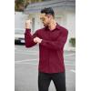 imageCOOFANDY Mens Stretch Dress Shirts Muscle Fit Wrinkle Free Long Sleeve Button Down Shirt Business Casual ShirtsDeep Red
