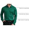 imageCOOFANDY Mens Stretch Dress Shirts Muscle Fit Wrinkle Free Long Sleeve Button Down Shirt Business Casual ShirtsGreen