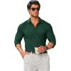 imageCOOFANDY Mens Stretch Dress Shirts Muscle Fit Wrinkle Free Long Sleeve Button Down Shirt Business Casual ShirtsGreen