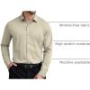 imageCOOFANDY Mens Stretch Dress Shirts Muscle Fit Wrinkle Free Long Sleeve Button Down Shirt Business Casual ShirtsKhaki