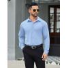 imageCOOFANDY Mens Stretch Dress Shirts Muscle Fit Wrinkle Free Long Sleeve Button Down Shirt Business Casual ShirtsLight Blue