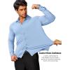 imageCOOFANDY Mens Stretch Dress Shirts Muscle Fit Wrinkle Free Long Sleeve Button Down Shirt Business Casual ShirtsLight Blue