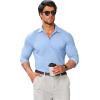 imageCOOFANDY Mens Stretch Dress Shirts Muscle Fit Wrinkle Free Long Sleeve Button Down Shirt Business Casual ShirtsLight Blue