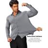 imageCOOFANDY Mens Stretch Dress Shirts Muscle Fit Wrinkle Free Long Sleeve Button Down Shirt Business Casual ShirtsLight Grey