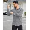 imageCOOFANDY Mens Stretch Dress Shirts Muscle Fit Wrinkle Free Long Sleeve Button Down Shirt Business Casual ShirtsLight Grey