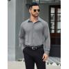 imageCOOFANDY Mens Stretch Dress Shirts Muscle Fit Wrinkle Free Long Sleeve Button Down Shirt Business Casual ShirtsLight Grey