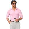 imageCOOFANDY Mens Stretch Dress Shirts Muscle Fit Wrinkle Free Long Sleeve Button Down Shirt Business Casual ShirtsLight Pink