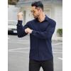 imageCOOFANDY Mens Stretch Dress Shirts Muscle Fit Wrinkle Free Long Sleeve Button Down Shirt Business Casual ShirtsNavy Blue