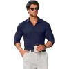 imageCOOFANDY Mens Stretch Dress Shirts Muscle Fit Wrinkle Free Long Sleeve Button Down Shirt Business Casual ShirtsNavy Blue