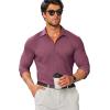 imageCOOFANDY Mens Stretch Dress Shirts Muscle Fit Wrinkle Free Long Sleeve Button Down Shirt Business Casual ShirtsPurple