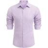 imageCOOFANDY Mens Stretch Dress Shirts Muscle Fit Wrinkle Free Long Sleeve Button Down Shirt Business Casual ShirtsPurple Stripes