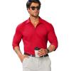 imageCOOFANDY Mens Stretch Dress Shirts Muscle Fit Wrinkle Free Long Sleeve Button Down Shirt Business Casual ShirtsRed