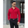 imageCOOFANDY Mens Stretch Dress Shirts Muscle Fit Wrinkle Free Long Sleeve Button Down Shirt Business Casual ShirtsRed