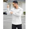 imageCOOFANDY Mens Stretch Dress Shirts Muscle Fit Wrinkle Free Long Sleeve Button Down Shirt Business Casual ShirtsWhite