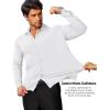 imageCOOFANDY Mens Stretch Dress Shirts Muscle Fit Wrinkle Free Long Sleeve Button Down Shirt Business Casual ShirtsWhite