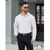imageCOOFANDY Mens Stretch Dress Shirts Muscle Fit Wrinkle Free Long Sleeve Button Down Shirt Business Casual ShirtsWhite