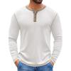 imageCOOFANDY Mens Henley Shirts Long Sleeve Button TShirt Fashion Casual Pullover Shirts Soft Stretch Tees TopsWhite