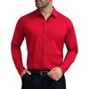 imageCOOFANDY Mens Stretch Dress Shirts Muscle Fit Wrinkle Free Long Sleeve Button Down Shirt Business Casual ShirtsRed