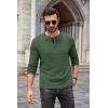 imageCOOFANDY Men Long Sleeve Henley Shirs Casual Basic T Shirts Soild Button Tees with PocketsArmy Green