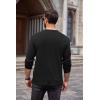 imageCOOFANDY Men Long Sleeve Henley Shirs Casual Basic T Shirts Soild Button Tees with PocketsBlack