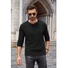 imageCOOFANDY Men Long Sleeve Henley Shirs Casual Basic T Shirts Soild Button Tees with PocketsBlack