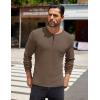 imageCOOFANDY Men Long Sleeve Henley Shirs Casual Basic T Shirts Soild Button Tees with PocketsBrown