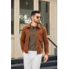 imageCOOFANDY Men Long Sleeve Henley Shirs Casual Basic T Shirts Soild Button Tees with PocketsBrown