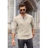 imageCOOFANDY Men Long Sleeve Henley Shirs Casual Basic T Shirts Soild Button Tees with PocketsCoffee