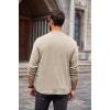 imageCOOFANDY Men Long Sleeve Henley Shirs Casual Basic T Shirts Soild Button Tees with PocketsCoffee