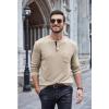 imageCOOFANDY Men Long Sleeve Henley Shirs Casual Basic T Shirts Soild Button Tees with PocketsCoffee