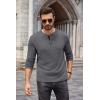 imageCOOFANDY Men Long Sleeve Henley Shirs Casual Basic T Shirts Soild Button Tees with PocketsDark Grey