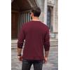 imageCOOFANDY Men Long Sleeve Henley Shirs Casual Basic T Shirts Soild Button Tees with PocketsDark Red