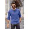 imageCOOFANDY Men Long Sleeve Henley Shirs Casual Basic T Shirts Soild Button Tees with PocketsDeep Blue