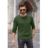 imageCOOFANDY Men Long Sleeve Henley Shirs Casual Basic T Shirts Soild Button Tees with PocketsGreen
