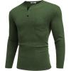imageCOOFANDY Men Long Sleeve Henley Shirs Casual Basic T Shirts Soild Button Tees with PocketsGreen