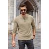 imageCOOFANDY Men Long Sleeve Henley Shirs Casual Basic T Shirts Soild Button Tees with PocketsKhaki