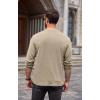 imageCOOFANDY Men Long Sleeve Henley Shirs Casual Basic T Shirts Soild Button Tees with PocketsKhaki