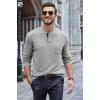 imageCOOFANDY Men Long Sleeve Henley Shirs Casual Basic T Shirts Soild Button Tees with PocketsLight Gray