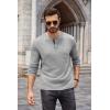 imageCOOFANDY Men Long Sleeve Henley Shirs Casual Basic T Shirts Soild Button Tees with PocketsLight Gray