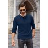 imageCOOFANDY Men Long Sleeve Henley Shirs Casual Basic T Shirts Soild Button Tees with PocketsNavy Blue