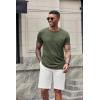 imageCOOFANDY Mens Casual Henley Shirts Short Sleeve Pocket TShirts Lightweight Button Henley Pullover Basic TeesArmy Green