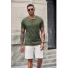 imageCOOFANDY Mens Casual Henley Shirts Short Sleeve Pocket TShirts Lightweight Button Henley Pullover Basic TeesArmy Green