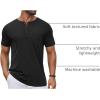 imageCOOFANDY Mens Casual Henley Shirts Short Sleeve Pocket TShirts Lightweight Button Henley Pullover Basic TeesBlack